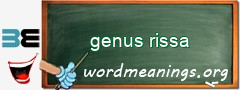 WordMeaning blackboard for genus rissa